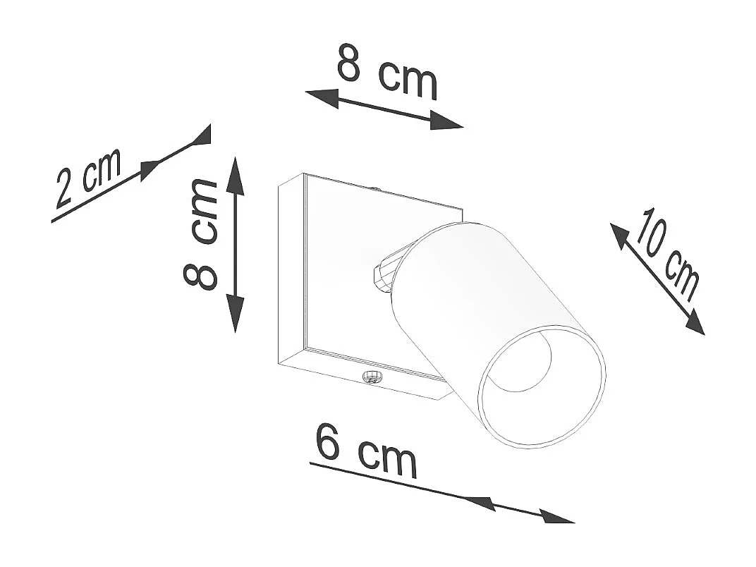 Appliques Glois moderne en acier - 1 sources lumineuses 3000K - L.8 x H.18,5 cm - or noir