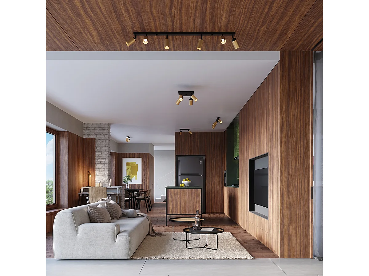 Appliques Glois moderne en acier - 1 sources lumineuses 3000K - L.8 x H.18,5 cm - or noir