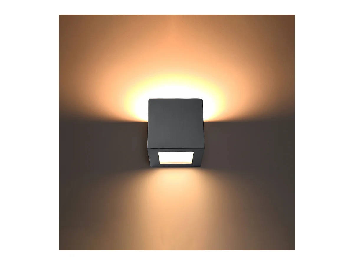 Wandlampen Astra modern van  - 1 lichtbronnen 3000K - L.14 x H.14 cm - grijs