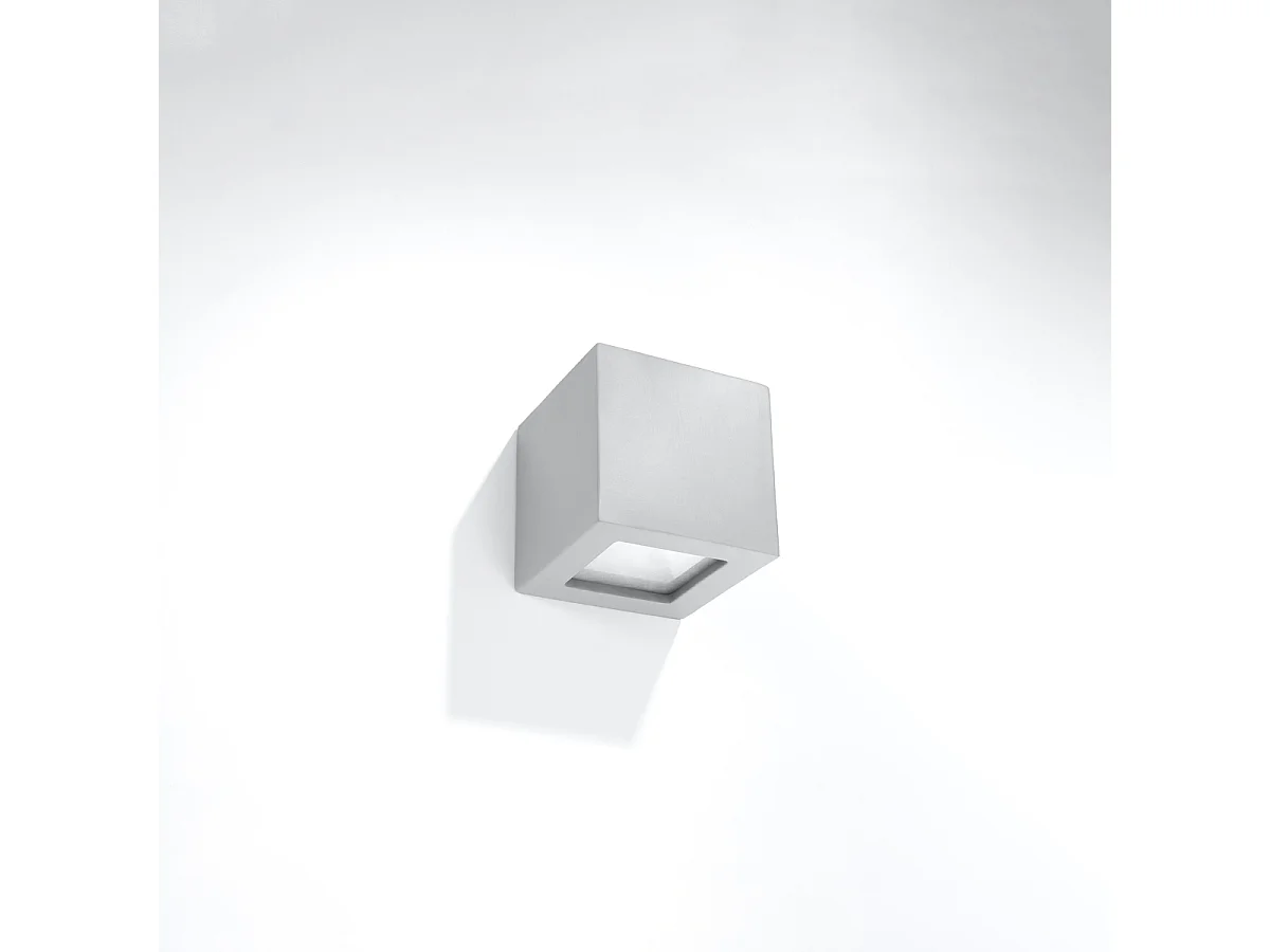 Appliques Astra moderne en céramique/verre - 1 sources lumineuses 3000K - L.14 x H.14 cm - gris