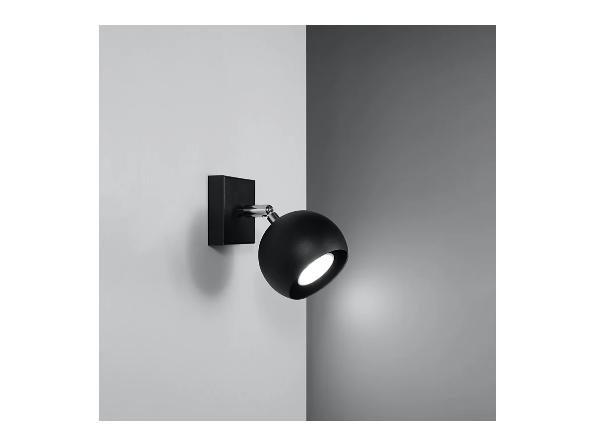 Kinkiety nowoczesny Rayis, stal - 1 źródło światła 4000K - L.10 x H.10 cm - czarny