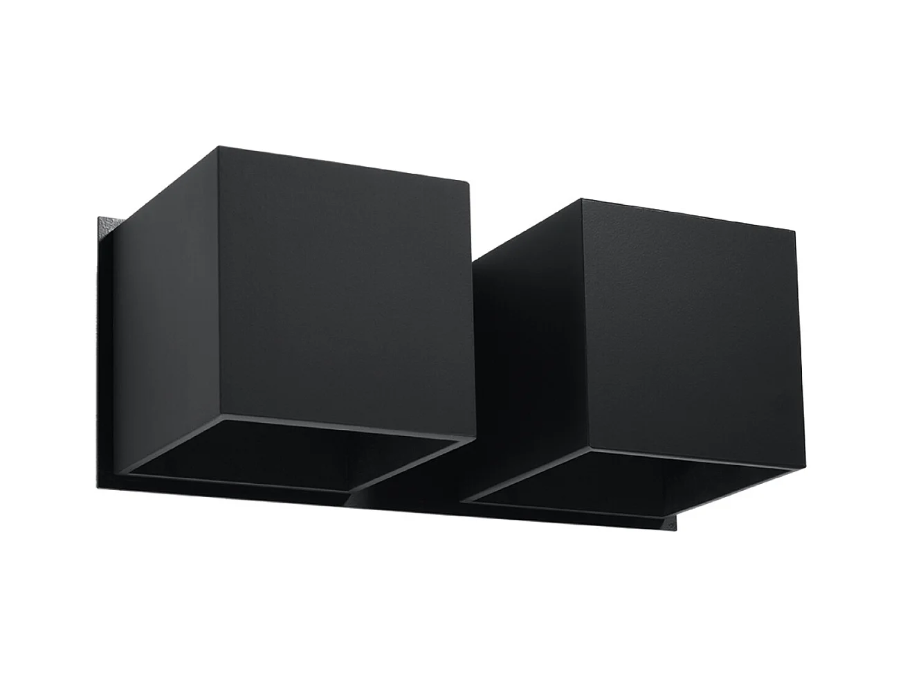 Lampade da parete Quadx moderno di alluminio - 2 sorgenti luminose 3000K - L.26 x A.11 cm - nero