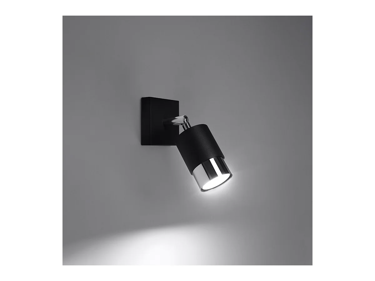 Wandlampen Alvor modern van  - 1 lichtbronnen 4000K - L.8 x H.16 cm - zwart/chroom