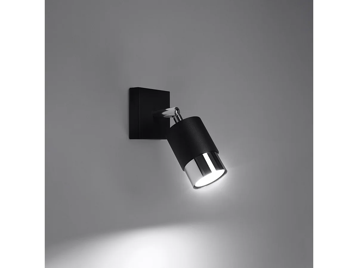 Appliques Alvor moderne en acier - 1 sources lumineuses 4000K - L.8 x H.16 cm - noir/chromé