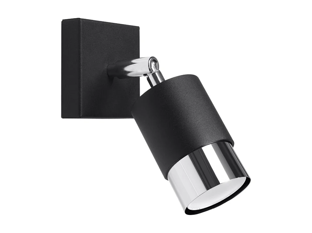 Appliques Alvor moderne en acier - 1 sources lumineuses 4000K - L.8 x H.16 cm - noir/chromé