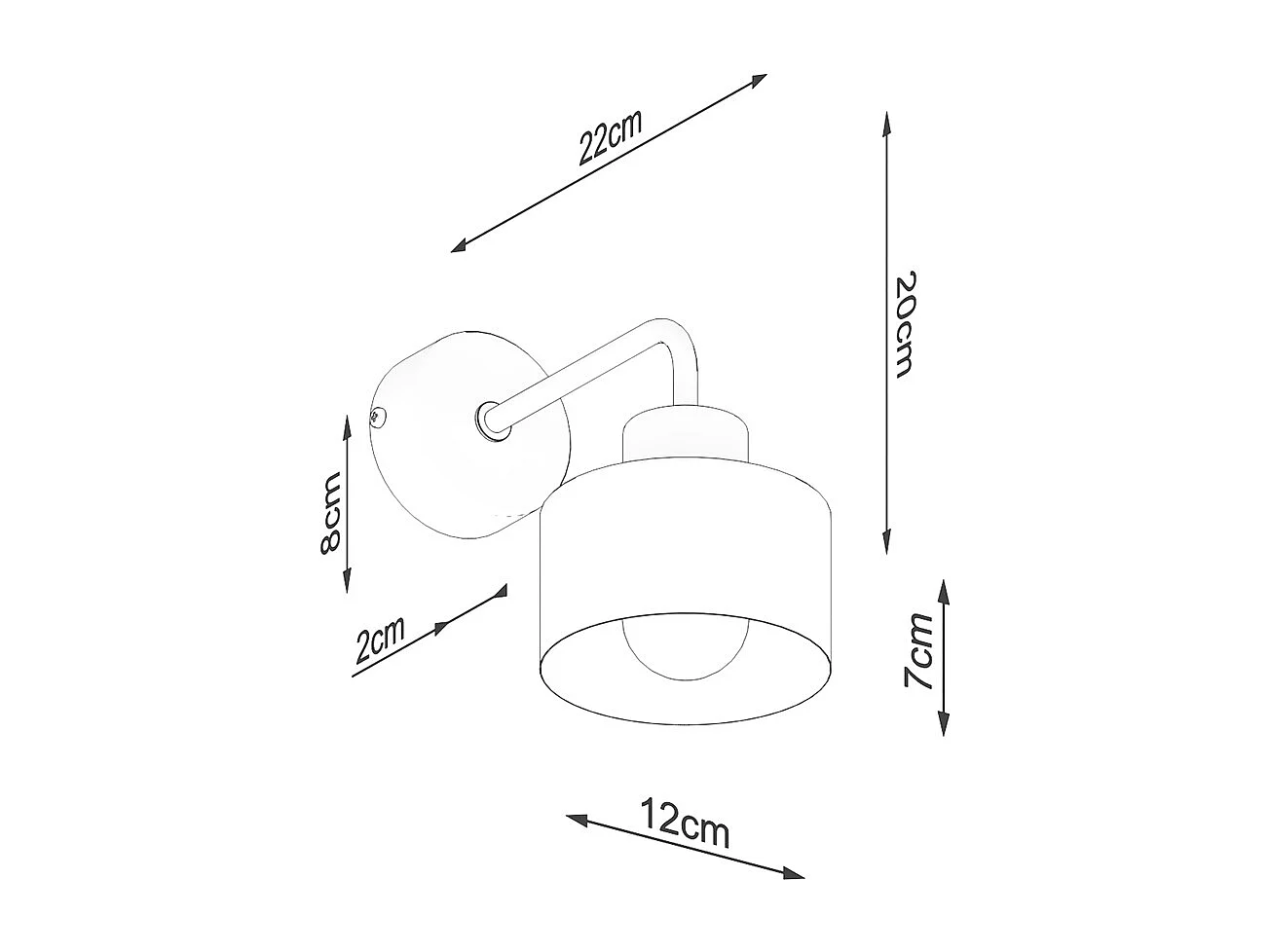 Lampade da parete Zavros moderno di acciaio - 1 sorgenti luminose 3000K - L.22 x A.20 cm - nero