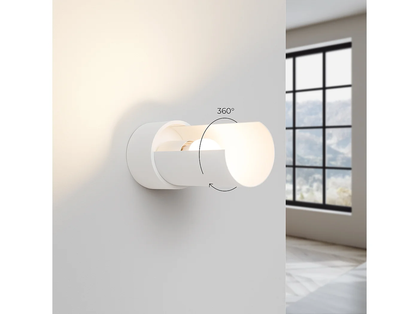 Applique Torow minimaliste en acier - 1 sources lumineuses 3000K - L.10 x H.21 cm - blanc