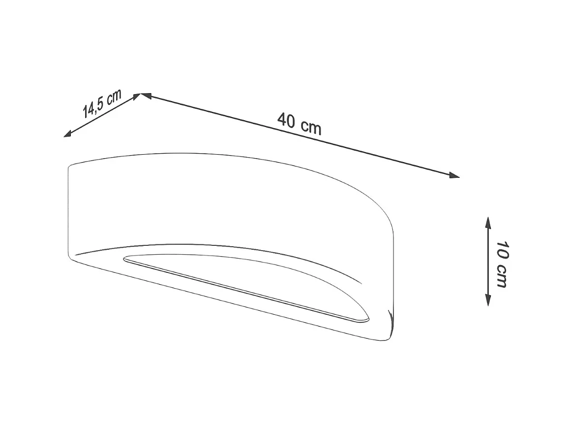 Wandlampen Enumis modern aus  Beton/Glas - 1 lichtquellen 3000K - L.40 x H. cm - grau