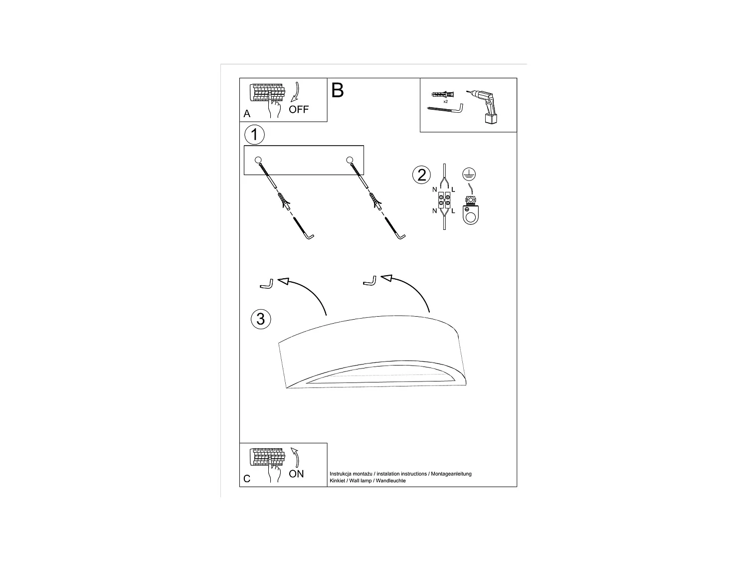 Wandlampen Enumis modern aus  Beton/Glas - 1 lichtquellen 3000K - L.40 x H. cm - grau