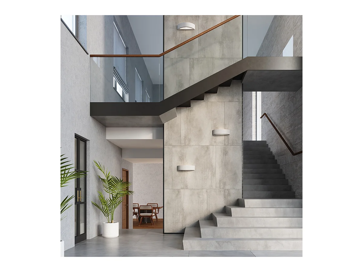 Wandlampen Enumis modern aus  Beton/Glas - 1 lichtquellen 3000K - L.40 x H. cm - grau