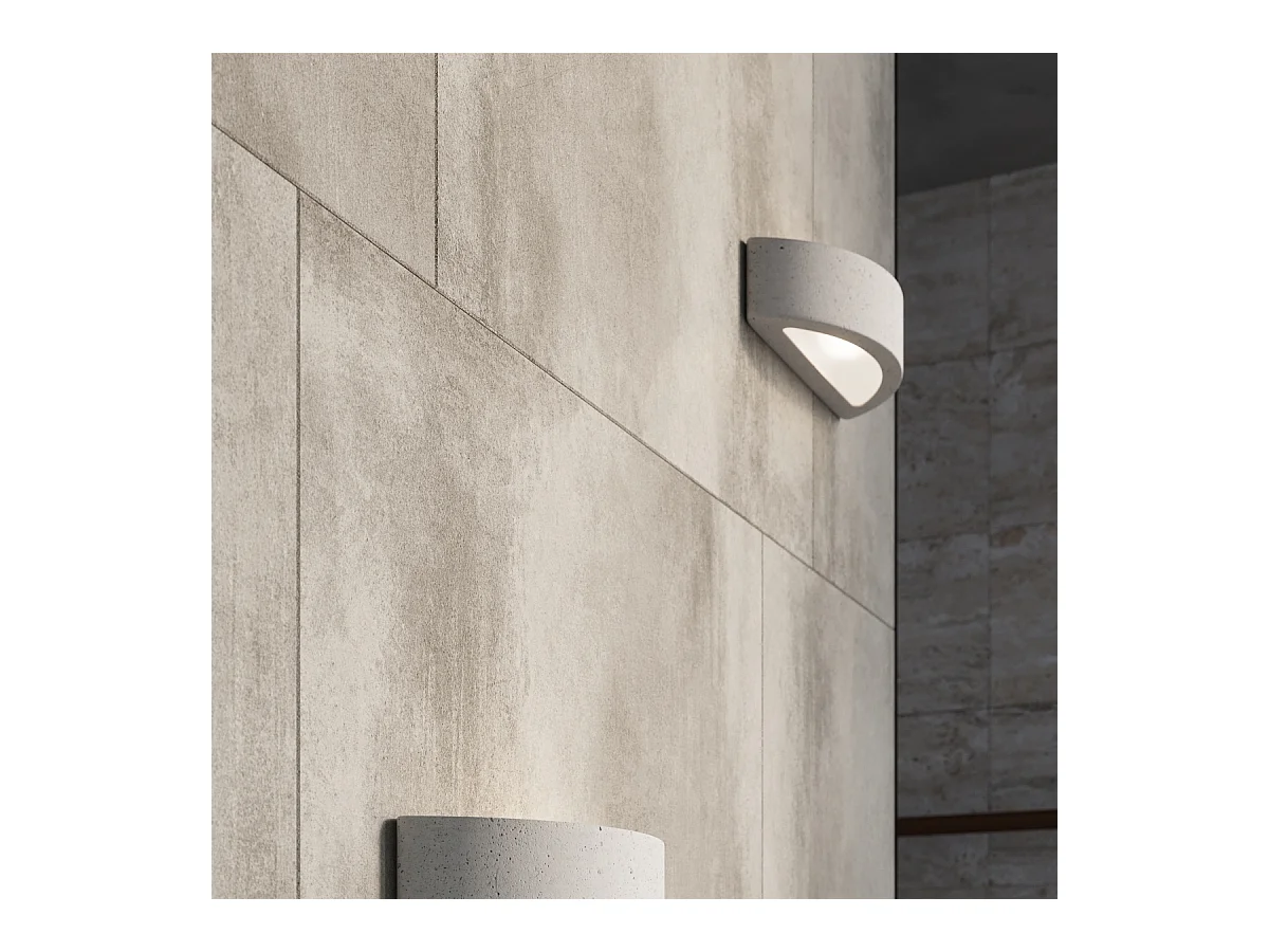 Wandlampen Enumis modern aus  Beton/Glas - 1 lichtquellen 3000K - L.40 x H. cm - grau