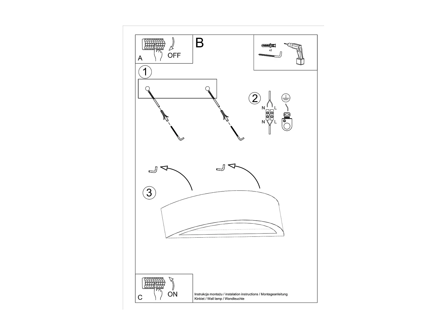 Appliques Enumis moderne en béton/verre - 1 sources lumineuses 3000K - L.40 x H.10 cm - gris