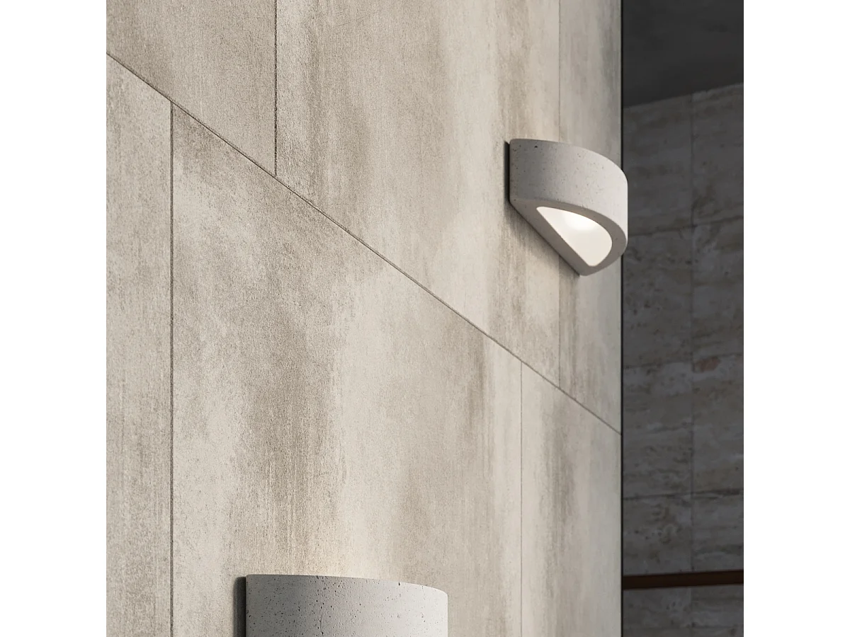 Appliques Enumis moderne en béton/verre - 1 sources lumineuses 3000K - L.40 x H.10 cm - gris