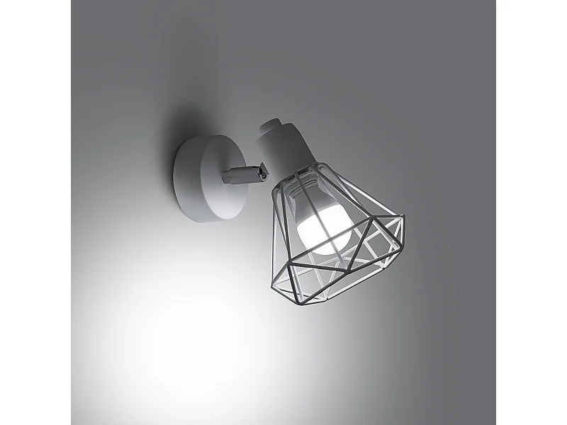 Appliques Lunova moderne en acier - 1 sources lumineuses 3000K - L.18 x H.18 cm - blanc