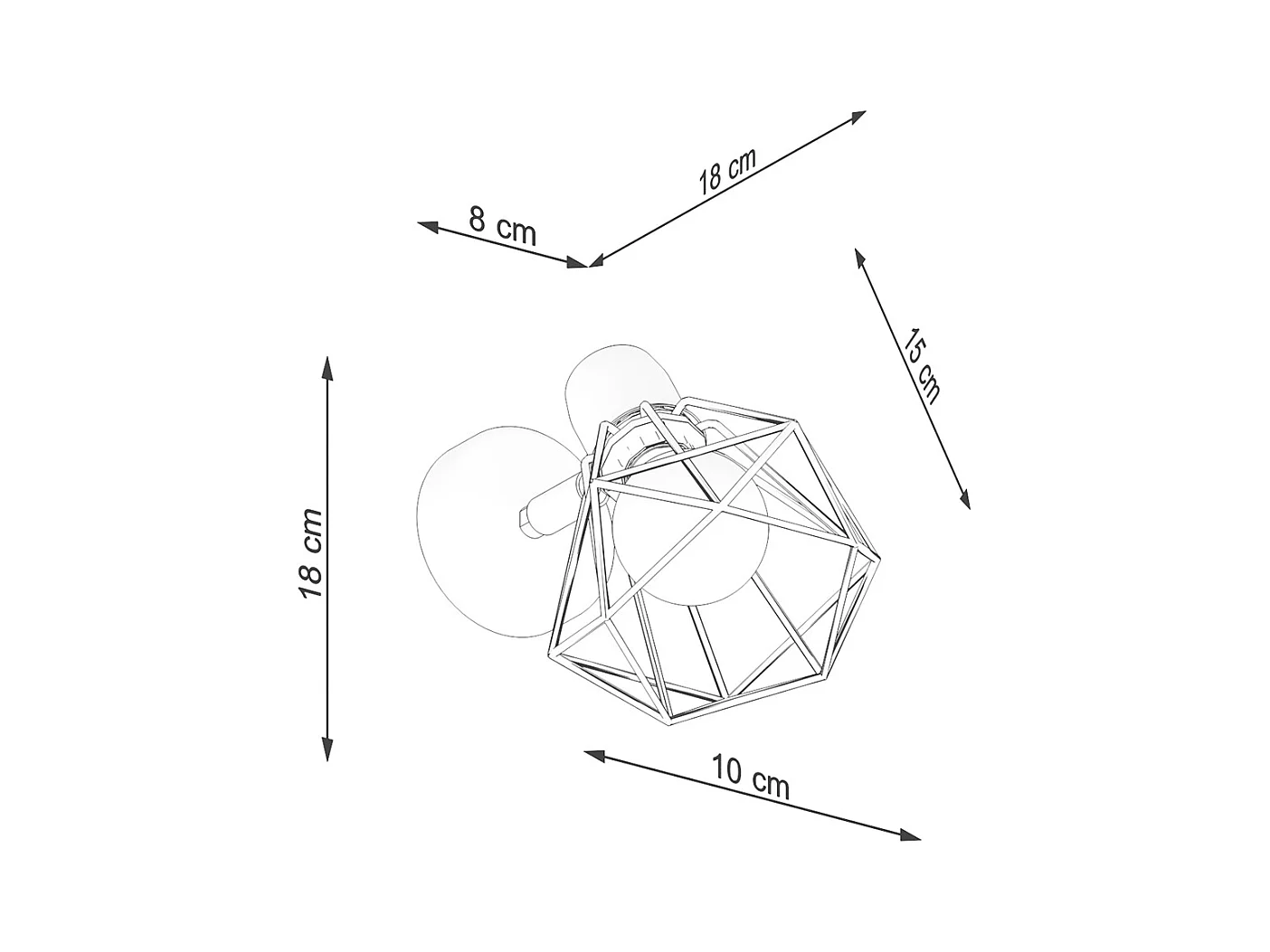 Appliques Lunova moderne en acier - 1 sources lumineuses 3000K - L.18 x H.18 cm - blanc