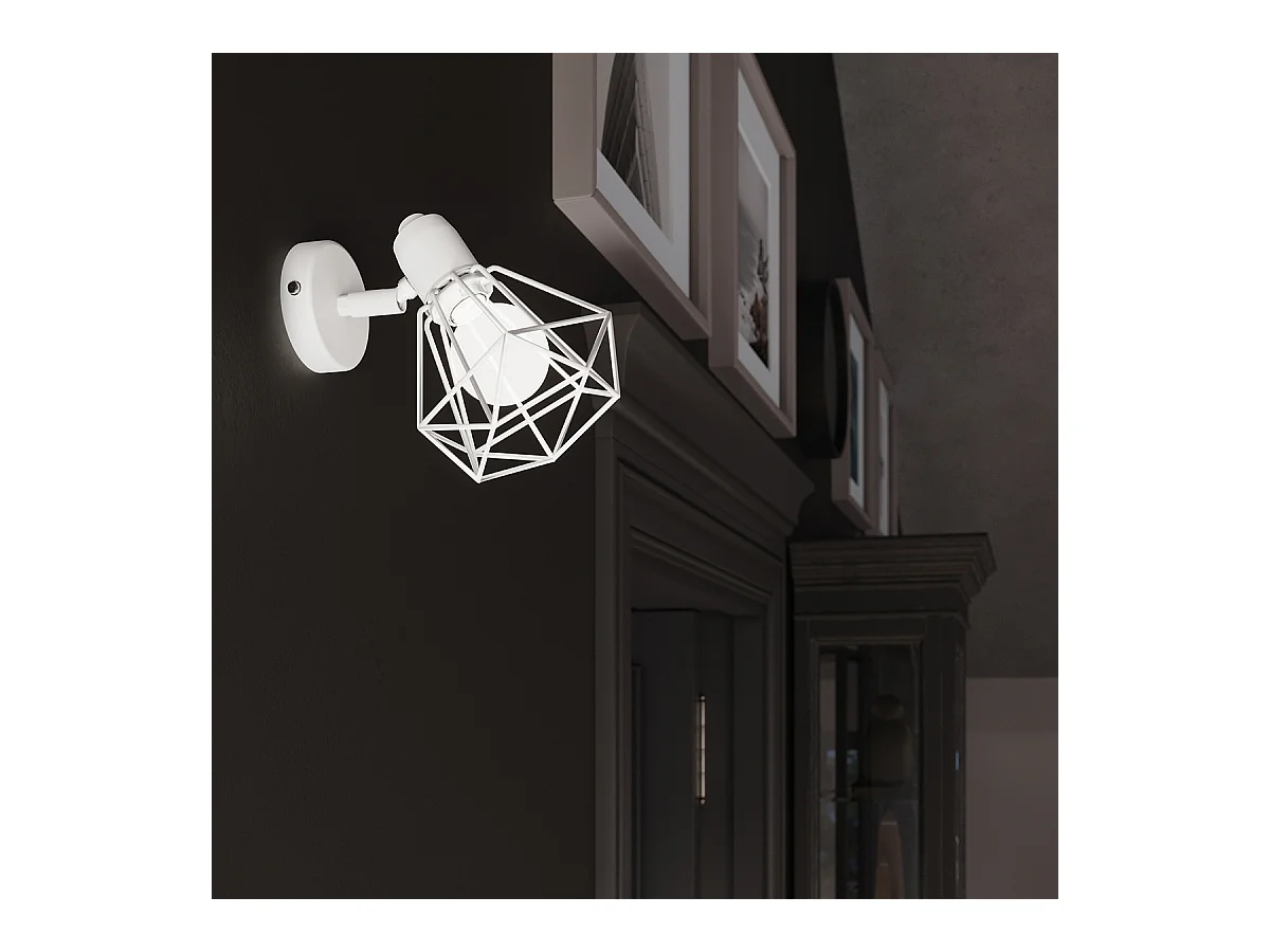 Appliques Lunova moderne en acier - 1 sources lumineuses 3000K - L.18 x H.18 cm - blanc