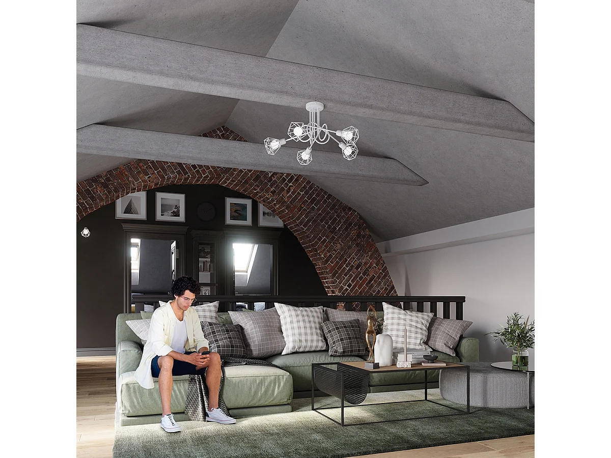 Appliques Lunova moderne en acier - 1 sources lumineuses 3000K - L.18 x H.18 cm - blanc