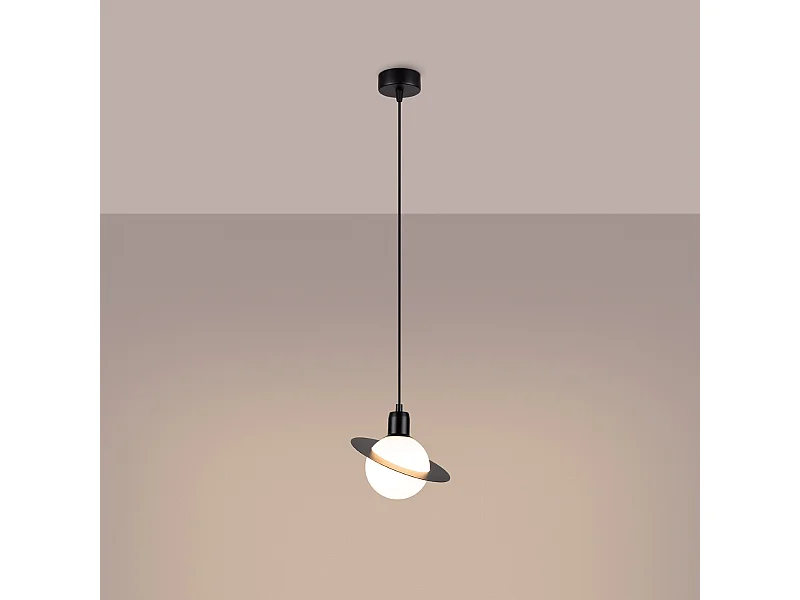 Pendelleuchten Gloxo modern aus  Stahl - 1 lichtquellen 3000K - L.20 x H. cm - Schwarz