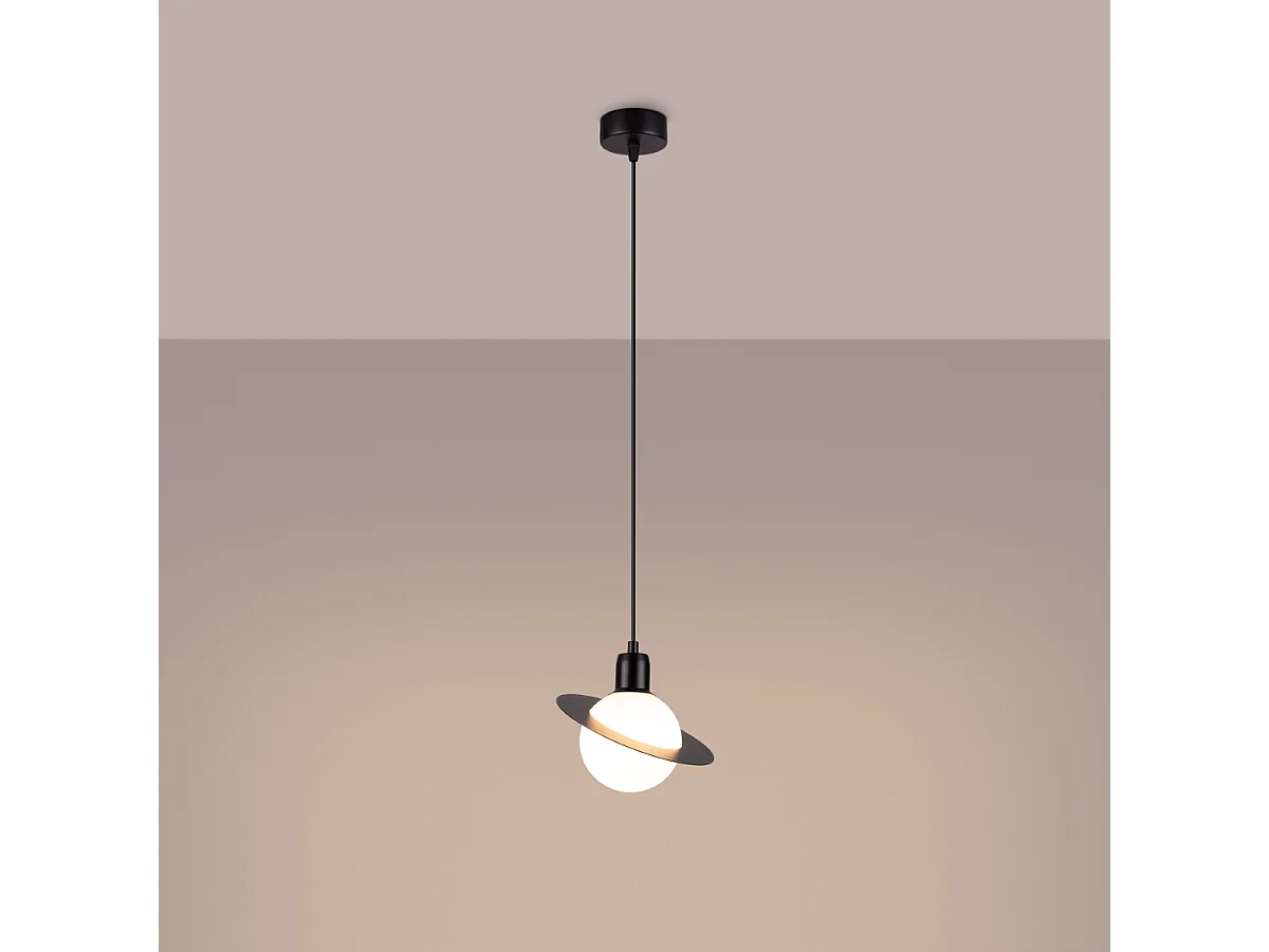 Pendelleuchten Gloxo modern aus  Stahl - 1 lichtquellen 3000K - L.20 x H. cm - Schwarz