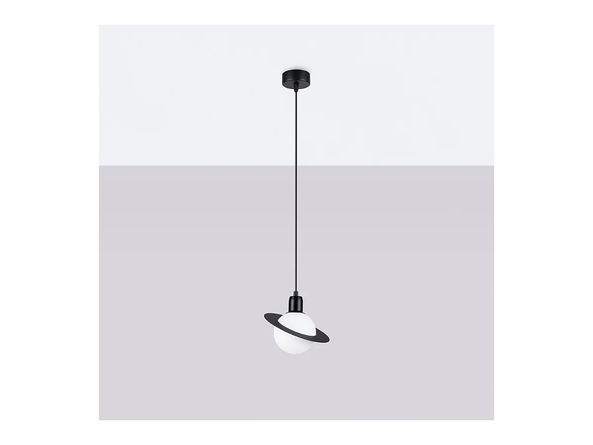 Pendelleuchten Gloxo modern aus  Stahl - 1 lichtquellen 3000K - L.20 x H. cm - Schwarz