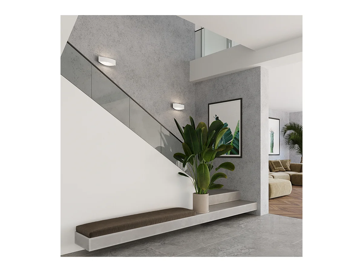 Wandlampen Litim modern aus  Stahl - 1 lichtquellen 4000K - L.12 x H. cm - Weiß