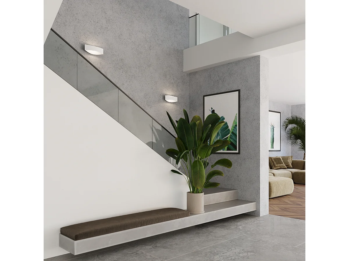 Appliques Litim moderne en acier - 1 sources lumineuses 4000K - L.12 x H.12 cm - blanc