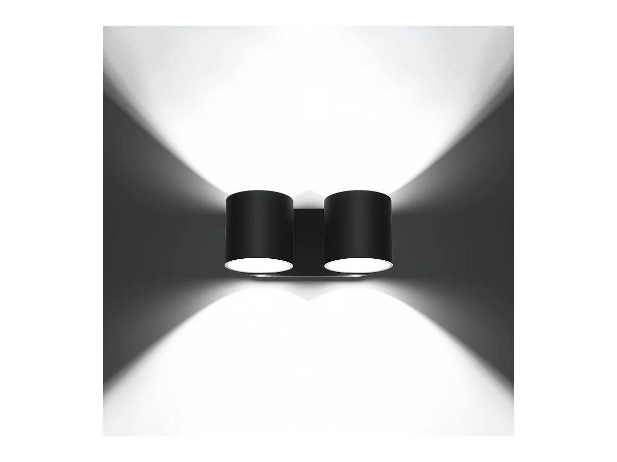 Wandlampen Celeris modern van  - 2 lichtbronnen 4000K - L.26 x H.10 cm - zwart