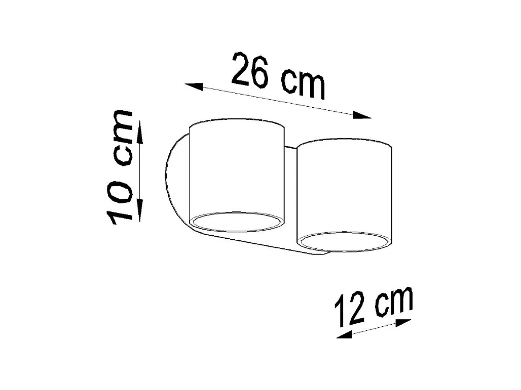 Wandlampen Celeris modern van  - 2 lichtbronnen 4000K - L.26 x H.10 cm - zwart