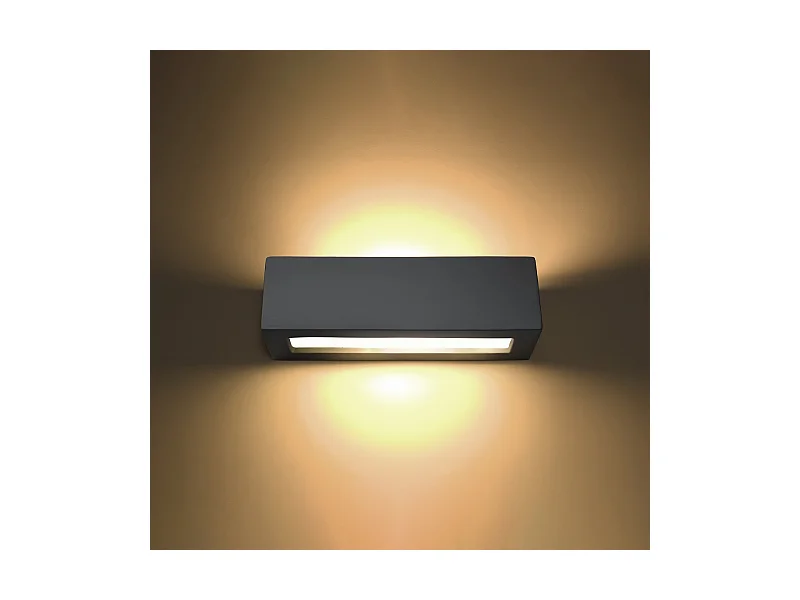 Lampade da parete Solara moderno di ceramica/vetro - 1 sorgenti luminose 3000K - L.32,5 x A.9,5 cm - grigio