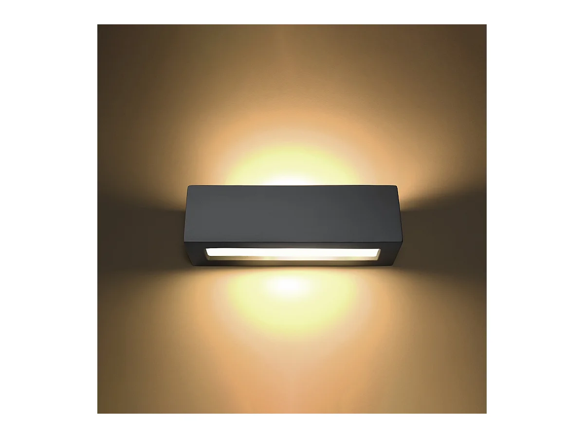 Lampade da parete Solara moderno di ceramica/vetro - 1 sorgenti luminose 3000K - L.32,5 x A.9,5 cm - grigio