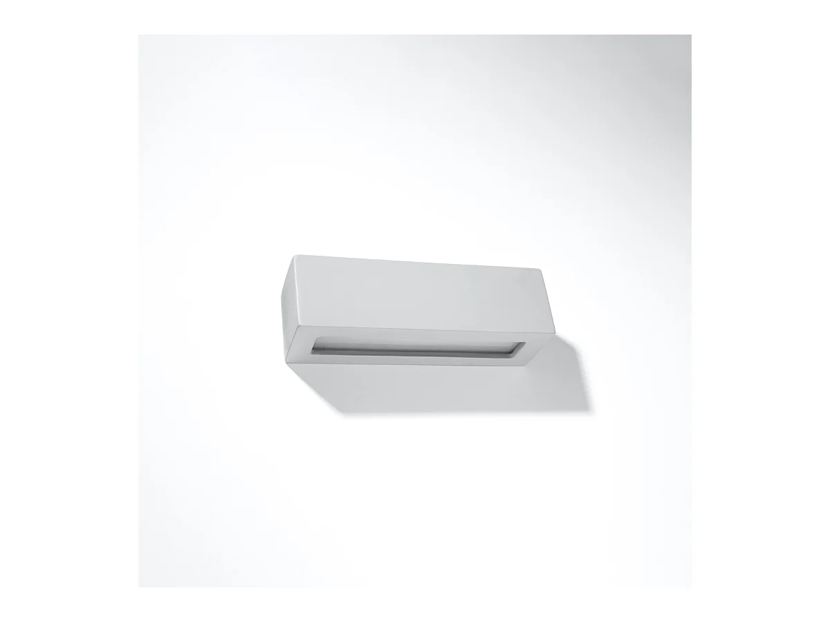 Lampade da parete Solara moderno di ceramica/vetro - 1 sorgenti luminose 3000K - L.32,5 x A.9,5 cm - grigio