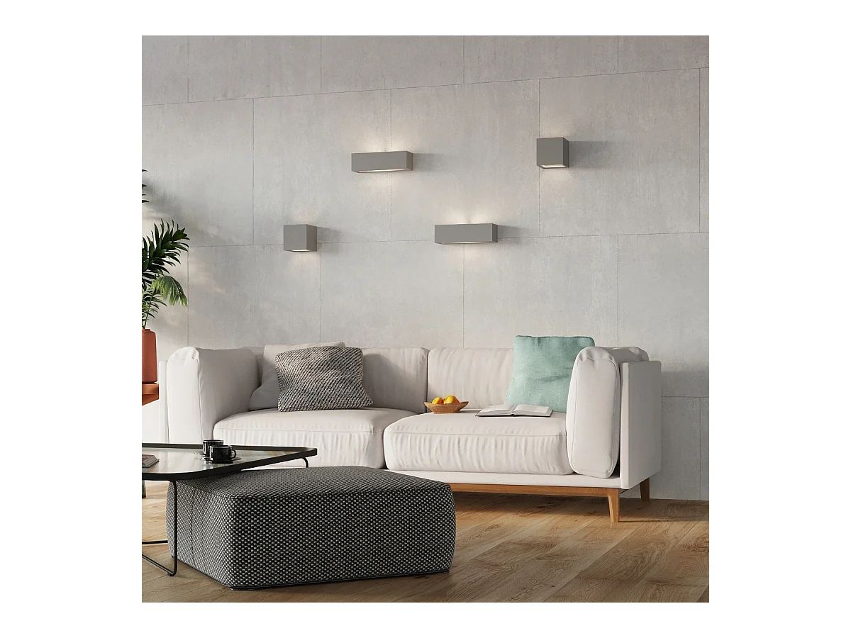 Lampade da parete Solara moderno di ceramica/vetro - 1 sorgenti luminose 3000K - L.32,5 x A.9,5 cm - grigio