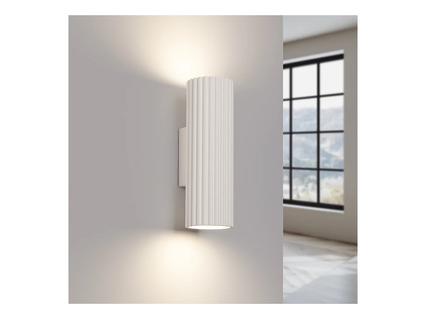 Wandlamp Gloow minimalistisch van  - 2 lichtbronnen 3000K - L.6,5 x H.20 cm - beige