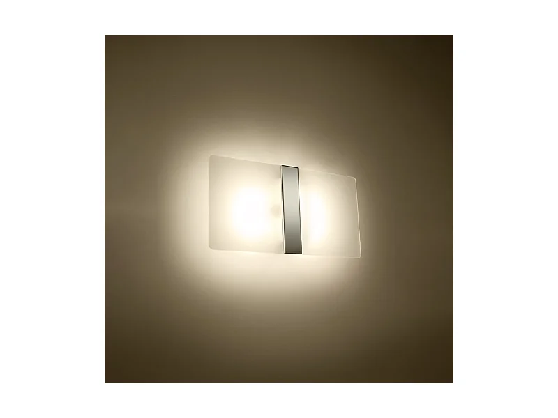 Wandlampen Feralia modern van  - 2 lichtbronnen 3000K - L.35 x H.18 cm - wit/chroom