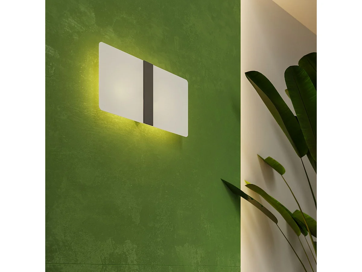 Wandlampen Feralia modern van  - 2 lichtbronnen 3000K - L.35 x H.18 cm - wit/chroom