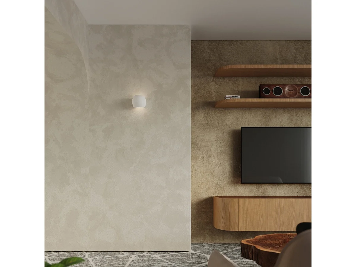 Appliques Torix moderne en céramique - 1 sources lumineuses 3000K - L.18 x H.14,5 cm - blanc