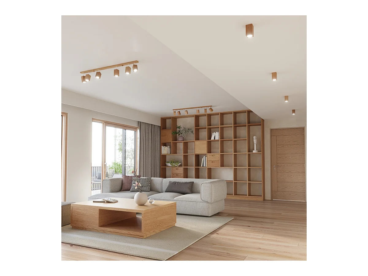 Appliques Zezu scandinave en bois - 1 sources lumineuses 3000K - L.8 x H.17 cm - chêne