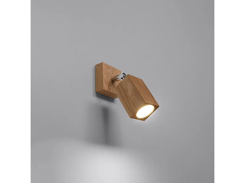 Appliques Zezu scandinave en bois - 1 sources lumineuses 3000K - L.8 x H.17 cm - chêne