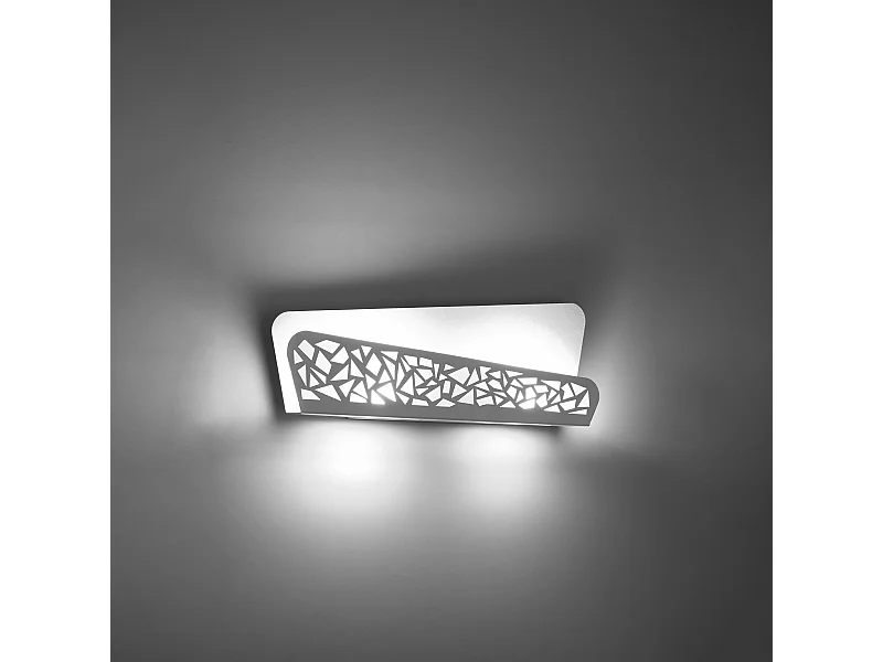 Lampade da parete Zelira moderno di acciaio/PVC - 2 sorgenti luminose 3000K - L.40 x A.15 cm - bianco