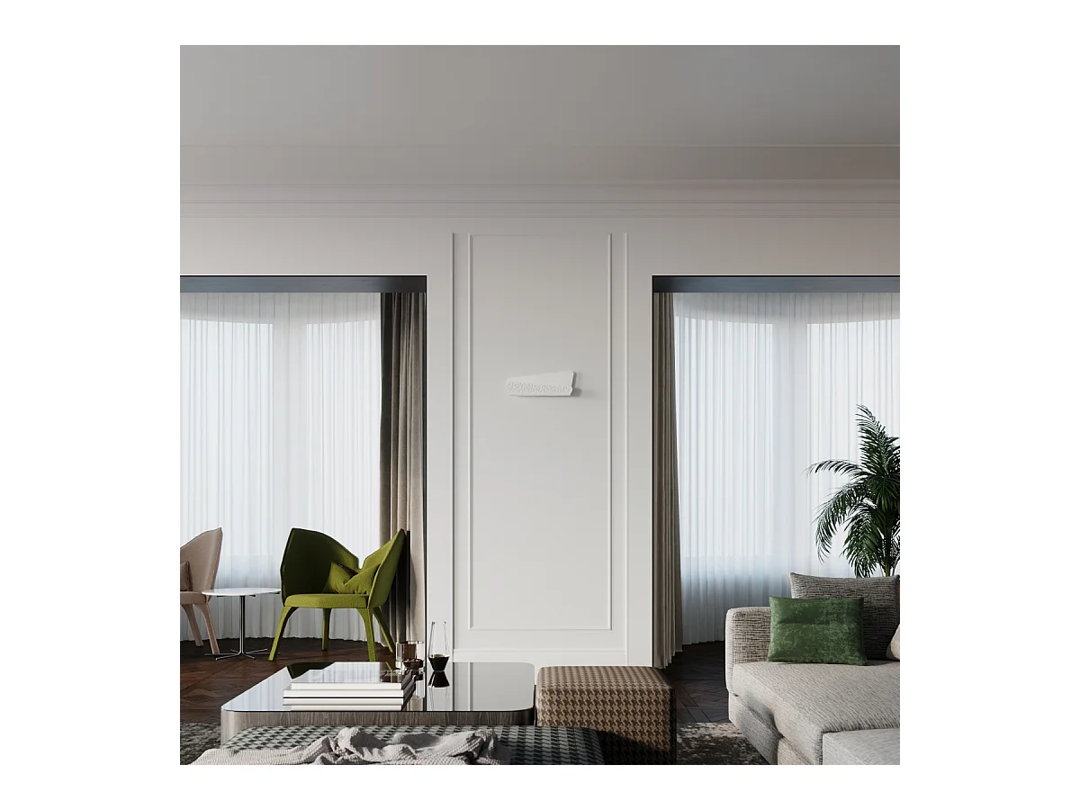 Lampade da parete Zelira moderno di acciaio/PVC - 2 sorgenti luminose 3000K - L.40 x A.15 cm - bianco