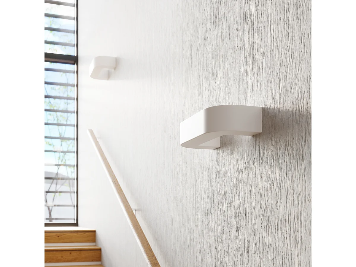 Appliques Briow moderne en céramique - 1 sources lumineuses 3000K - L.36 x H.7,5 cm - blanc