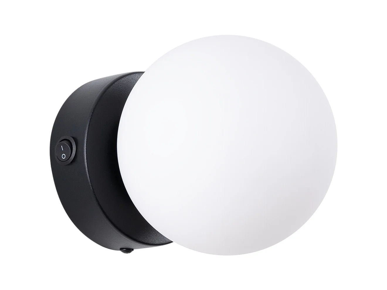 Lampa ścienna nowoczesny Zynfi, stal/szkło - 1 źródło światła 3000K - L.12 x H.12 cm - czarny