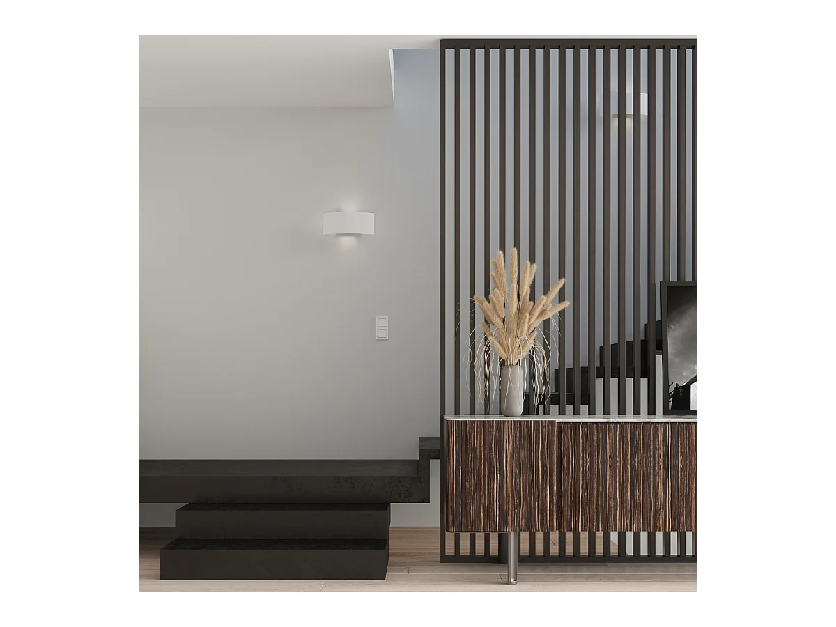 Wandlampen Terrium modern van  - 2 lichtbronnen 4000K - L.34 x H.14 cm - wit