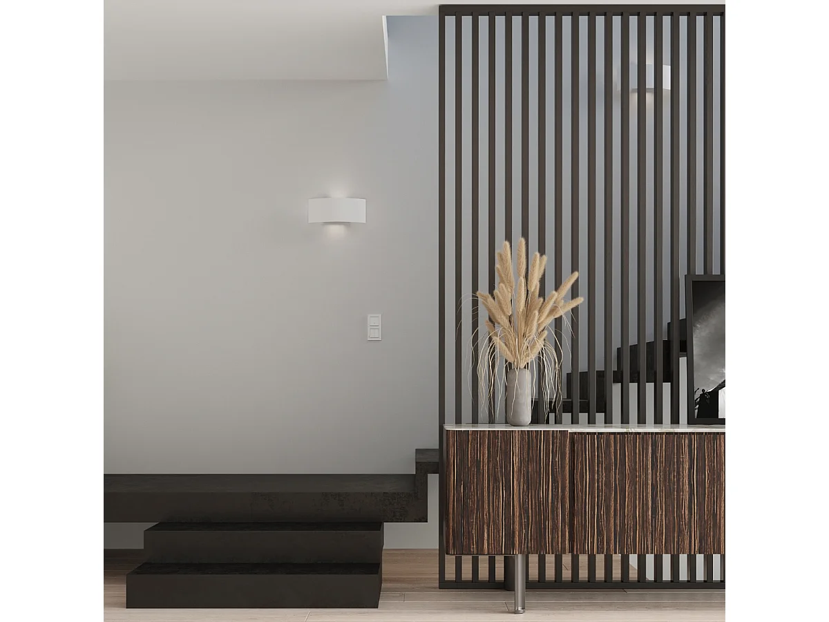 Appliques Terrium moderne en acier - 2 sources lumineuses 4000K - L.34 x H.14 cm - blanc