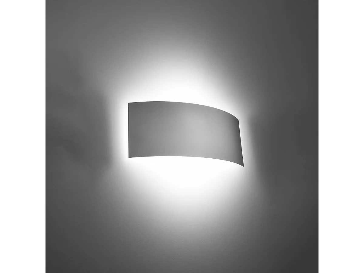 Candeeiros de parede Terrium moderno, aço - 2 fontes de luz 4000K - L.34 x H.14 cm - branco