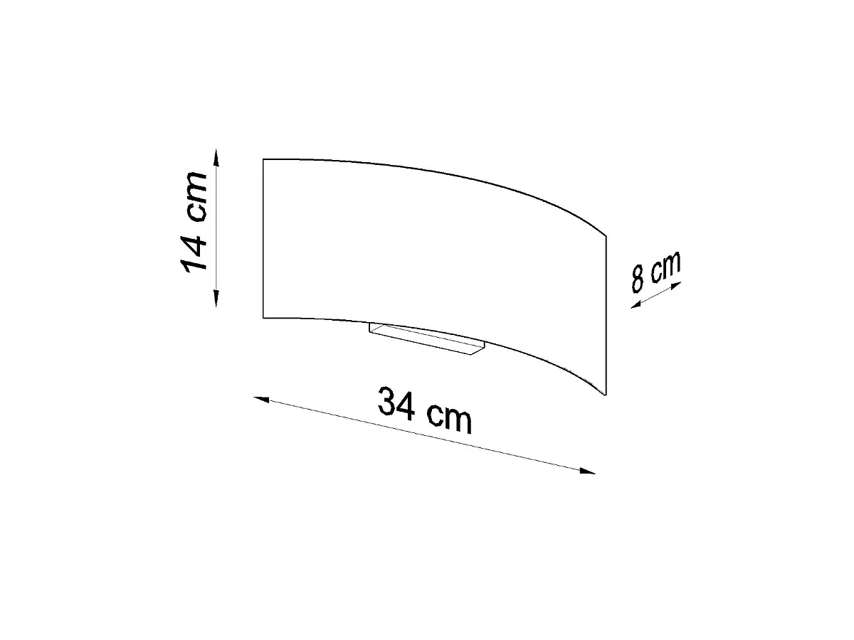 Candeeiros de parede Terrium moderno, aço - 2 fontes de luz 4000K - L.34 x H.14 cm - branco
