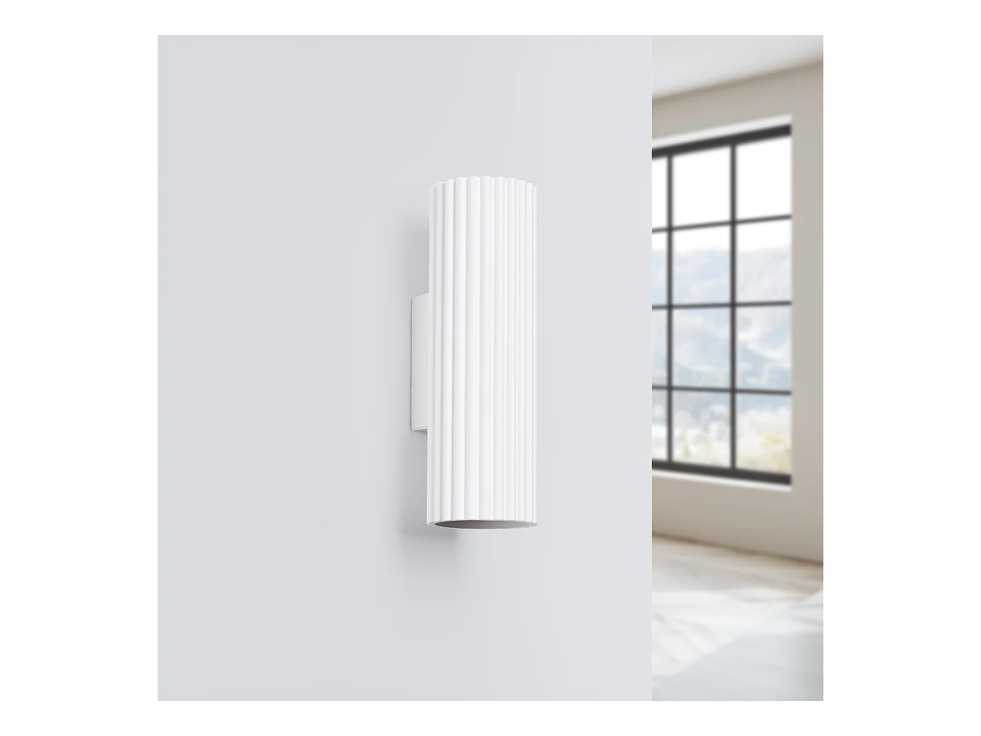 Wandleuchte Gloow minimalistisch aus  Aluminium - 2 lichtquellen 4000K - L.6,5 x H. cm - Weiß