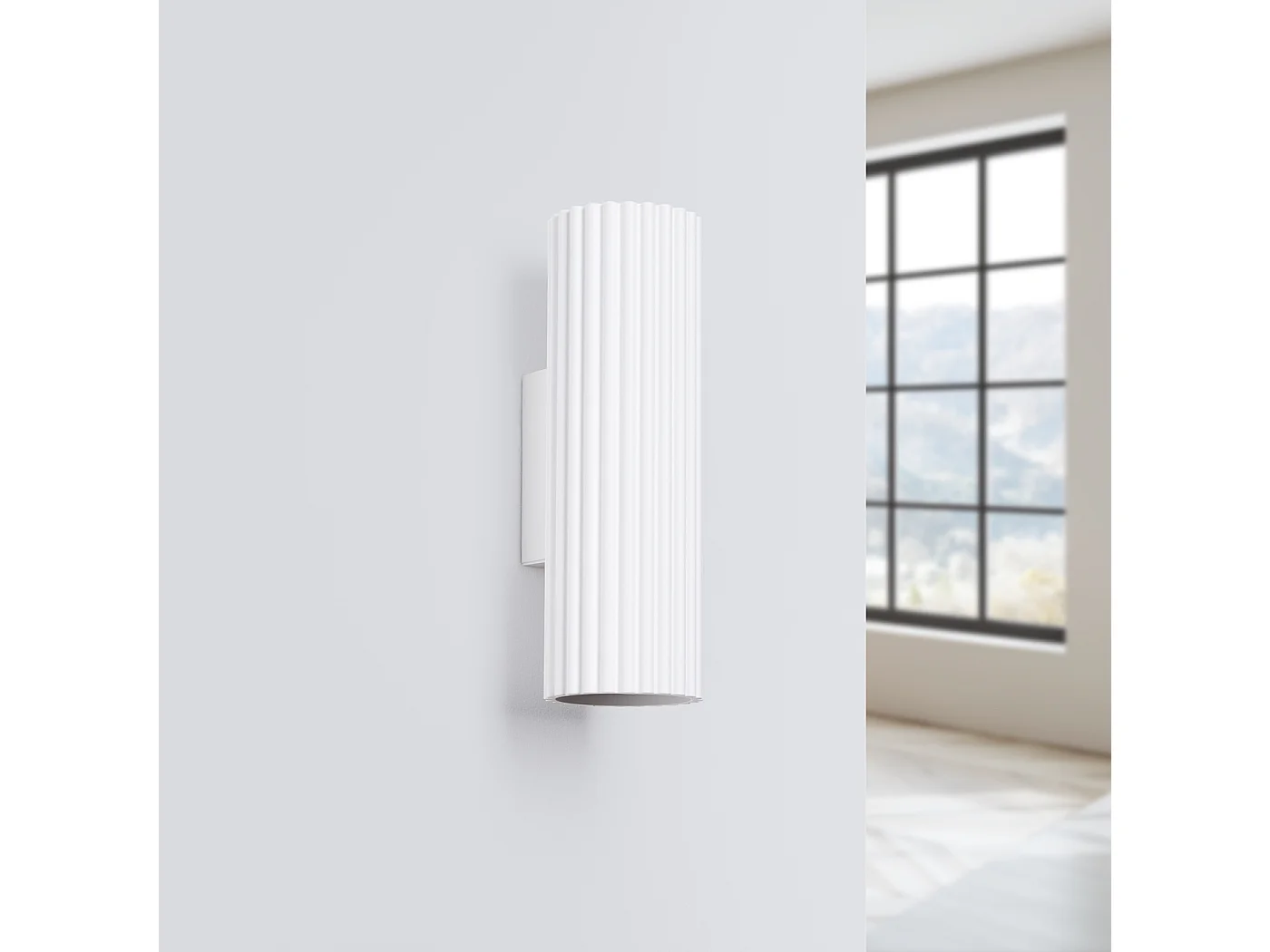 Applique Gloow minimaliste en aluminium - 2 sources lumineuses 4000K - L.6,5 x H.20 cm - blanc