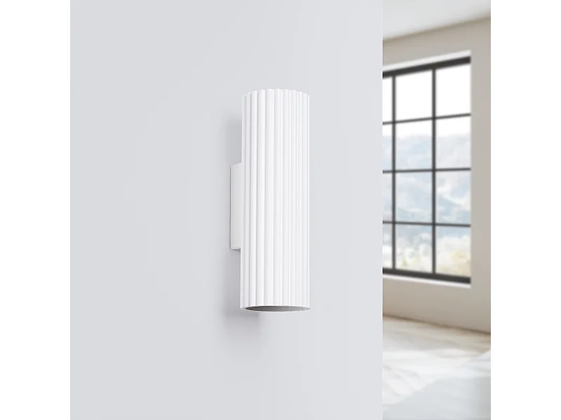 Applique Gloow minimaliste en aluminium - 2 sources lumineuses 4000K - L.6,5 x H.20 cm - blanc