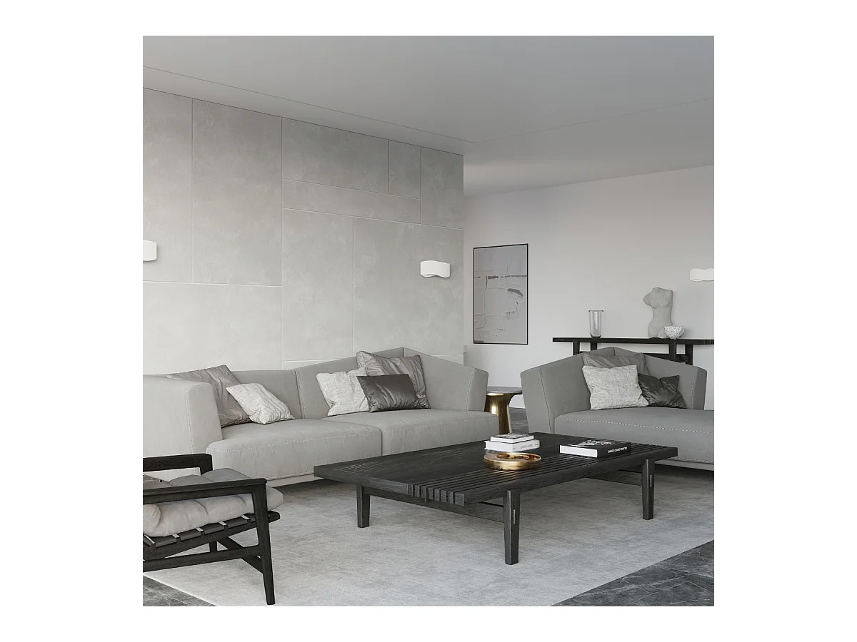 Lampade da parete Zanila moderno di acciaio - 2 sorgenti luminose 4000K - L.40 x A.15 cm - bianco